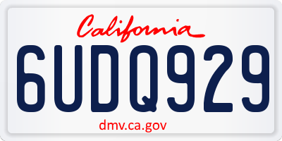 CA license plate 6UDQ929