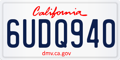 CA license plate 6UDQ940