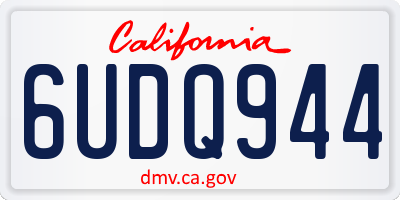 CA license plate 6UDQ944