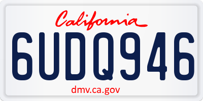 CA license plate 6UDQ946