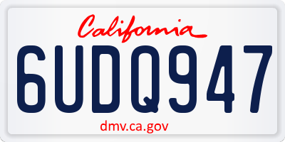 CA license plate 6UDQ947