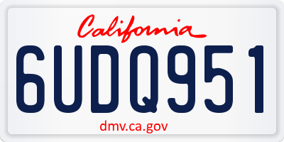 CA license plate 6UDQ951