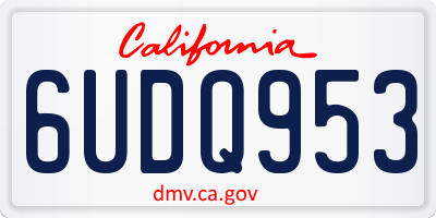 CA license plate 6UDQ953