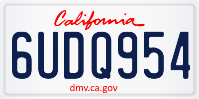 CA license plate 6UDQ954