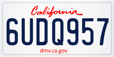 CA license plate 6UDQ957
