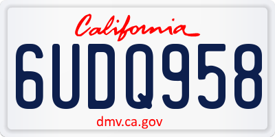 CA license plate 6UDQ958