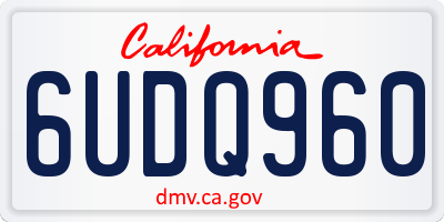 CA license plate 6UDQ960