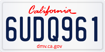 CA license plate 6UDQ961