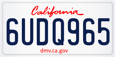 CA license plate 6UDQ965