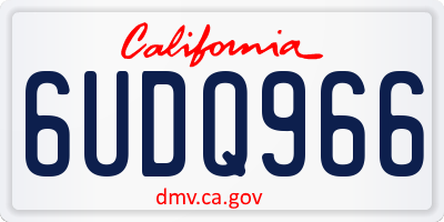 CA license plate 6UDQ966
