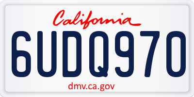 CA license plate 6UDQ970