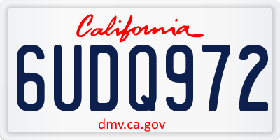 CA license plate 6UDQ972