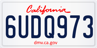 CA license plate 6UDQ973