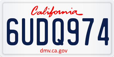 CA license plate 6UDQ974