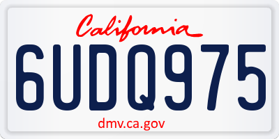 CA license plate 6UDQ975