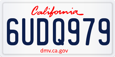 CA license plate 6UDQ979
