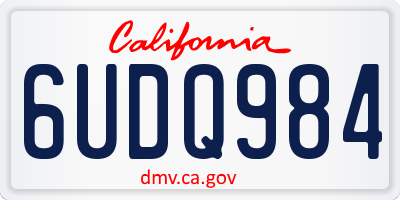 CA license plate 6UDQ984