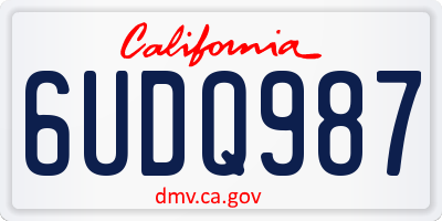 CA license plate 6UDQ987