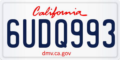 CA license plate 6UDQ993