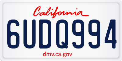 CA license plate 6UDQ994