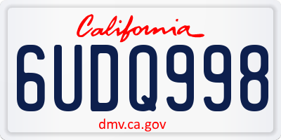 CA license plate 6UDQ998