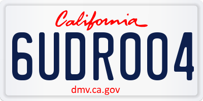 CA license plate 6UDR004