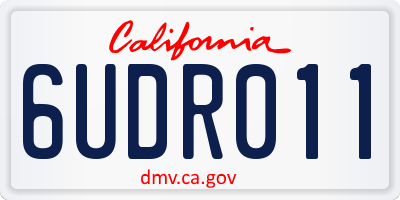 CA license plate 6UDR011