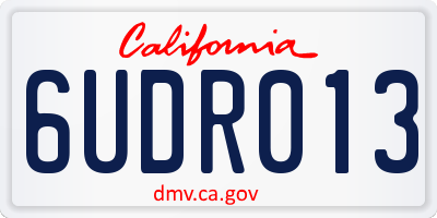 CA license plate 6UDR013