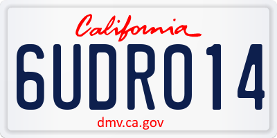 CA license plate 6UDR014