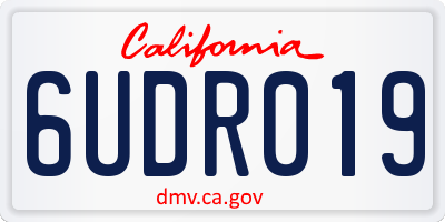 CA license plate 6UDR019