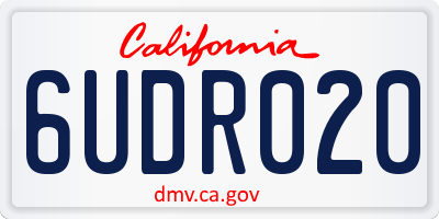 CA license plate 6UDR020