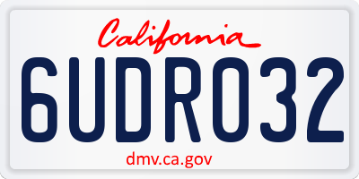 CA license plate 6UDR032
