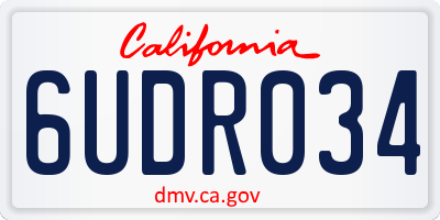 CA license plate 6UDR034