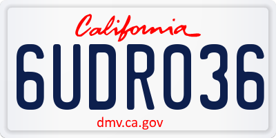 CA license plate 6UDR036