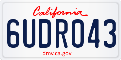 CA license plate 6UDR043
