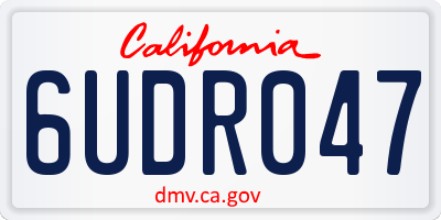 CA license plate 6UDR047