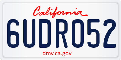 CA license plate 6UDR052
