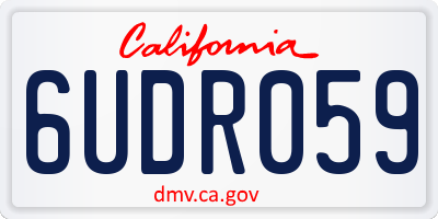 CA license plate 6UDR059