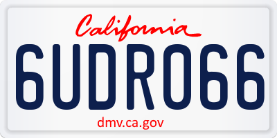 CA license plate 6UDR066