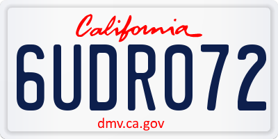 CA license plate 6UDR072