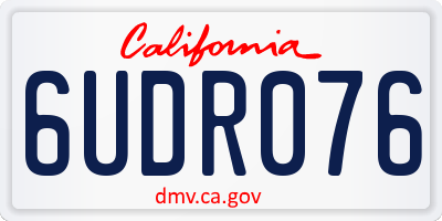 CA license plate 6UDR076