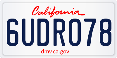 CA license plate 6UDR078