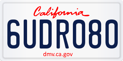 CA license plate 6UDR080