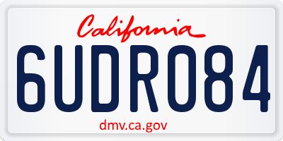 CA license plate 6UDR084