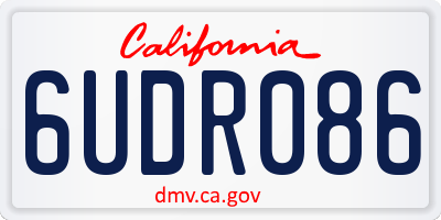 CA license plate 6UDR086