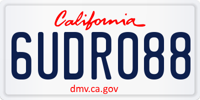 CA license plate 6UDR088