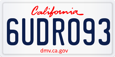 CA license plate 6UDR093