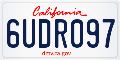 CA license plate 6UDR097