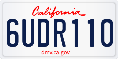 CA license plate 6UDR110