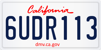 CA license plate 6UDR113